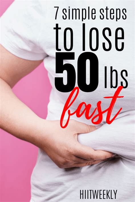 How to lose 50 pounds in a month. When you have 50 pounds to lose, increase your nutritious protein foods such as lean red meat, poultry, fish, and eggs while decreasing your overall carbohydrate intake to help you lose weight faster. Your daily carbohydrate consumption should also include nutrient-rich foods high in fiber for ease of digestion and other health benefits. 