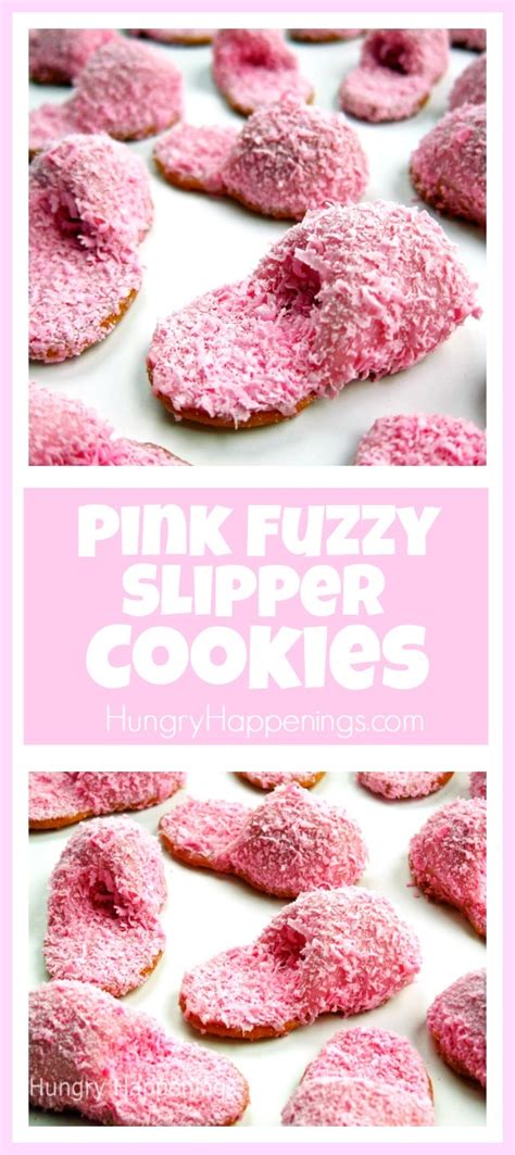 How to make Pink Fuzzy Slipper Cookies - Hungry Happeings