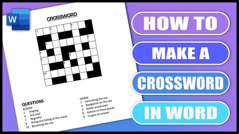How to make a CROSSWORD in word Simple word tutorial YouTube