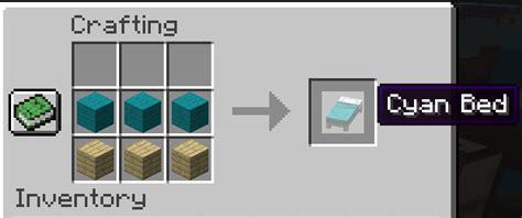 How to make a Cyan Bed in Minecraft Step by Step Guide