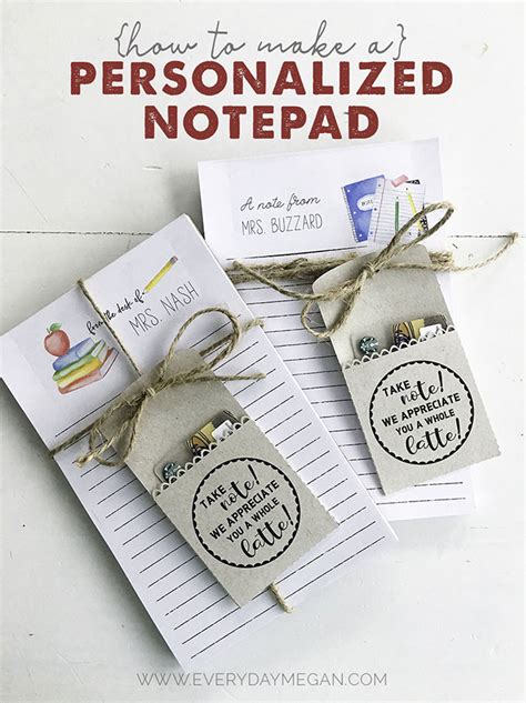 How to make a DIY Personalized Notepad Everyday Megan
