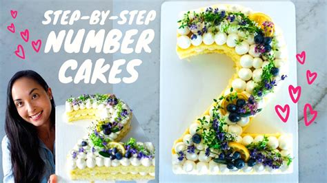 How to make a Number Cake with Flowers FREE PRINTABLE NUMBERS YouTube
