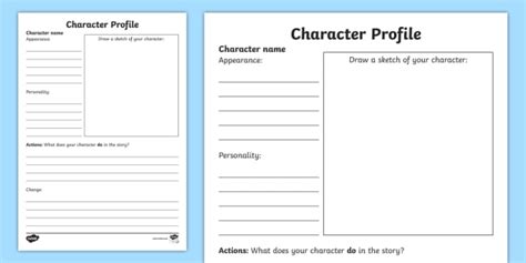 How to make a character profile for a story
