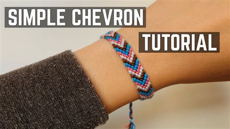 How to make a chevron bracelet with 3 colors. Single out 3 colors to keep like the start of the bracelet. Tie and cut off your fourth strand on the backside of the bracelet. Tie remaining strands into a knot. Separate by color and braid like Step 3. Stop braiding and tie off with a knot when end of braid aligns with top of loop comfortably around your wrist. 