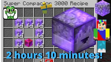 The Super Compactor 3000 can be crafted with 448 Enchanted Cobblestone and 1 Enchanted Redstone Block after unlocking Cobblestone Collection X. Craft Item. Recipe Tree. 1 Super Compactor 3000. 448 Enchanted Cobblestone [] 1 Enchanted Redstone Block [] Usage. This item can be used as a minion upgrade.