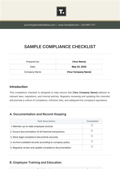 How to make a compliance checklist