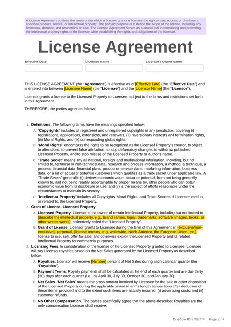 How to make a licensing agreement