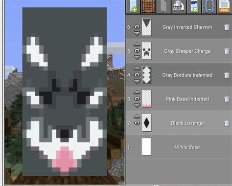 How to make a wolf banner minecraft