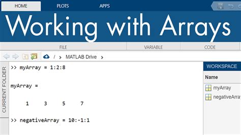 How to make an array in matlab. This example shows basic techniques for creating arrays and matrices using MATLAB. Matrices and arrays are the fundamental representation of information and data in MATLAB. To create an array with multiple elements in a single row, separate the … 
