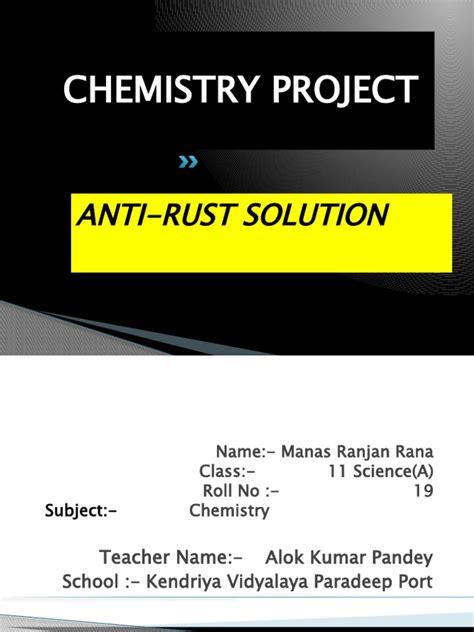 How to make anti rust solution