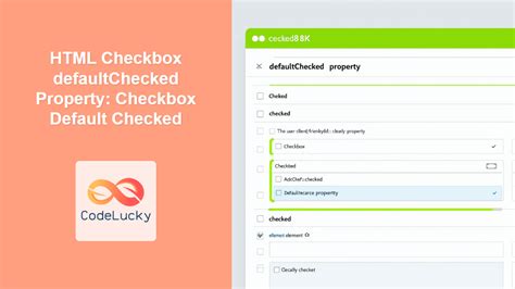 How to make checkbox checked by default in html.  For "checkbox",...