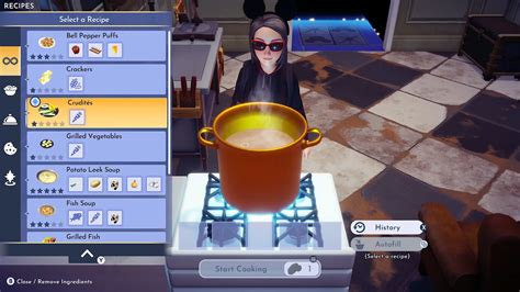 How to make crudites and fish sandwiches in Disney Dreamlight Valley 