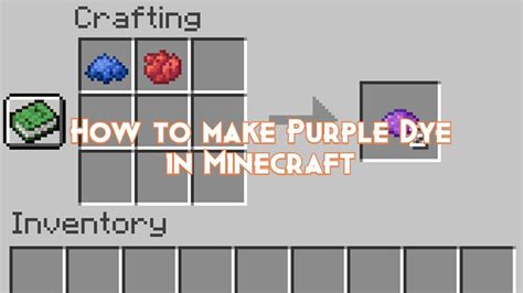 How to make dye in minecraft