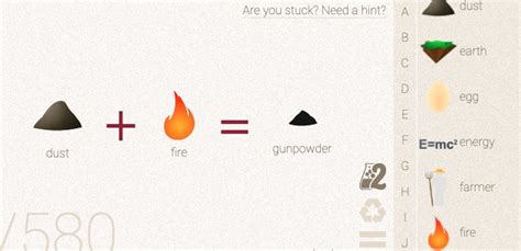 How to make gunpowder in little alchemy. Little Alchemy Cheats, combinations, guide, hints, solutions, help, full list of 580 elements and walkthrough for the Little Alchemy game. ... 35. explosion = gunpowder + fire 36. swamp = mud + plant 37. tsunami = ocean + earthquake 38. algae = ocean + plant 39. isle = ocean + volcano 40. wave = ocean + wind 41. cotton = plant + cloud 42. grass ... 