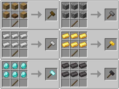 How to make hammer minecraft