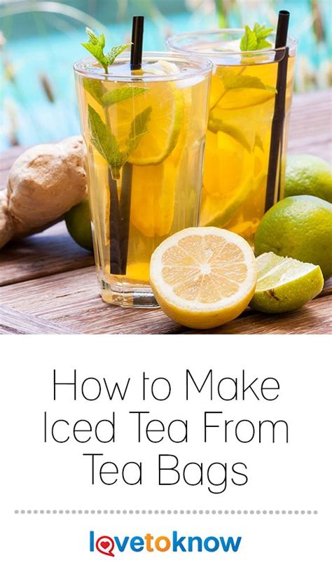 How to make iced tea from tea bags. Here is how you make iced tea using a tea bag. Step 1: Put a tea bag in a mug or large glass container (if making for a crowd). Step 2: Bring water to a rolling boil, then pour over the tea bag and steep tea … 