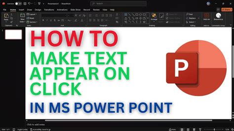 How to make text appear on click in powerpoint 2010.  A box will appear wit...
