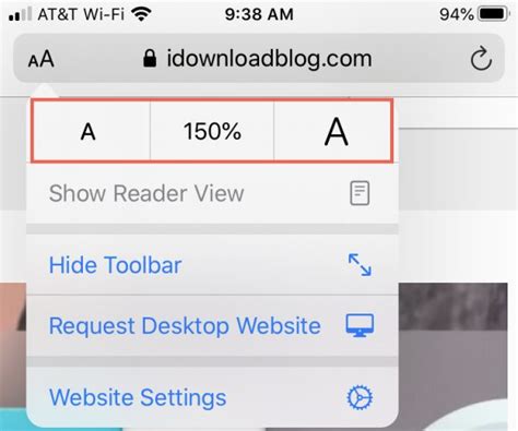 How to make text bigger in Safari for all webpages