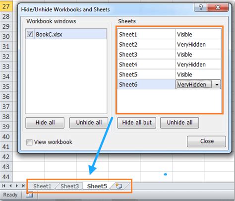 How to make the worksheet very hidden and visible in …