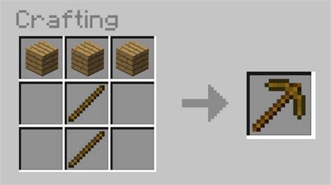 How to make wood pickaxe in minecraft