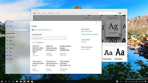 How to manage Fonts settings on the Windows 10 April 2018 Update