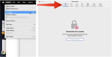 How to manage saved passwords in safari