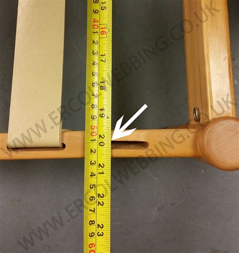 How to measure ercol webbing.  Measurements are outside edge to outside edge o...