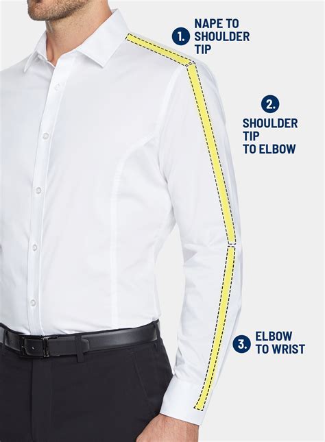 How to measure for shirt arm length. Arm/sleeve length: Measure from the back of your neck. Measure via your shoulder and elbow. Stop at your wrist (where you want the shirt to end). ... All measurements in inches. For measurements in CM, please see Shirt Size Chart in bottom of this page. If your measurements fall between two sizes, we recommend to select the larger size (but you ... 
