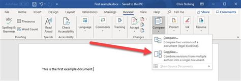 How to merge multiple word documents. Open one of the documents. · Edit > Compare Document… · Select other document. · Accept/Decline individual changes. · Once done, make this merged cop... 