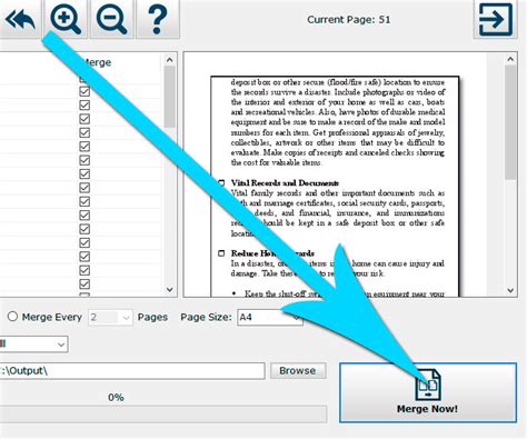 How to merge two pages in pdf