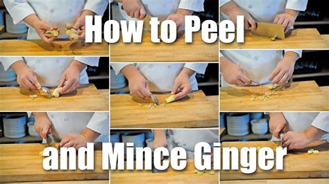 How to mince ginger. If you recipe calls for chopped ginger, here’s what you should do. First, wash the ginger thoroughly and peel it first if you desire. Next, on the cutting board, slice each knob into rounds. Place them one on top of the other and then cut them into fine strips. Now, chop across the thin strips to make fine squares. 