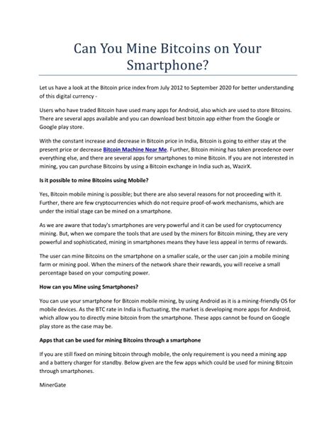 How to mine bitcoins with your smartphone