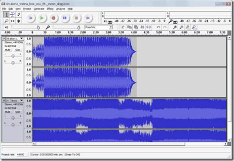 How to mix songs in audacity