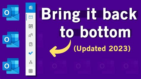 How to move Outlook navigation Toolbar from side to bottom in 2023