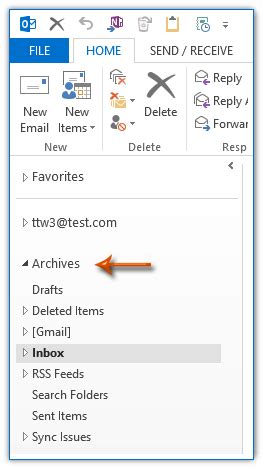 How to open archive emails in outlook