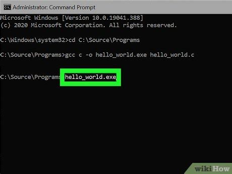 How to open c in command prompt