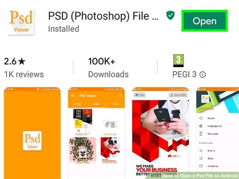 How to open psd file in android