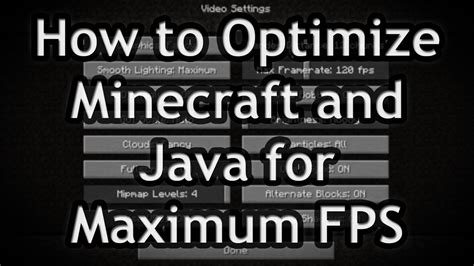 How to optimize minecraft java edition