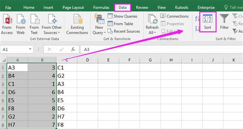 How to order a column in excel