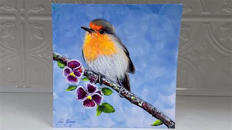 How to paint a robin in acrylic