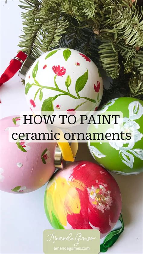 How to paint ceramic ornaments. Step 3: Make the clay ornaments. Peel off the top layer of plastic wrap and push a cookie cutter into the clay. Repeat, fitting in as many shapes as you can. Remove the clay from around the shapes, leaving the shapes in place. You can roll out more ornaments from the scrap clay if you'd like. Push the end of a drinking straw into each shape to ... 
