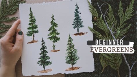 How to paint evergreen trees in watercolor