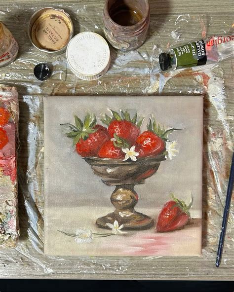 How to paint strawberries in oil