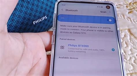 How to pair Philips BT6900 speaker to Samsung S10 phone