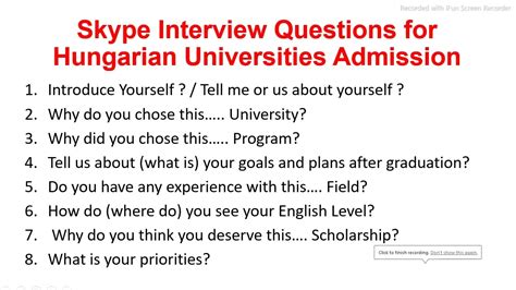 How to pass university skype interview INTERVIEW QUESTIONS & ANSWERS 20 Questions YouTube
