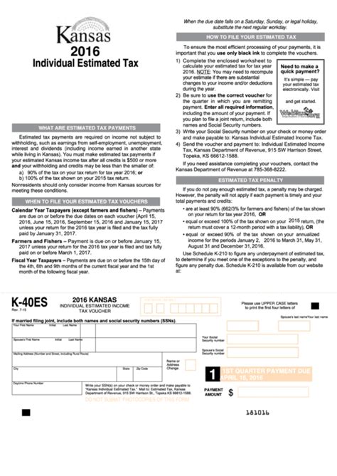 A copy of form 4868 must be enclosed with your Kansas income tax return when filed. This is not an extension of time to pay. To make an extension payment on your Kansas income tax, use the Kansas Payment Voucher (K-40V). Check the box on the voucher for extension payment. The extension payment must be postmarked on or before April 18.. 