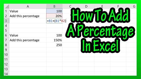 How to percentage in excel formula