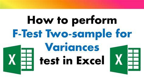 How to perform an FTest two sample for variances in Excel Two Sample