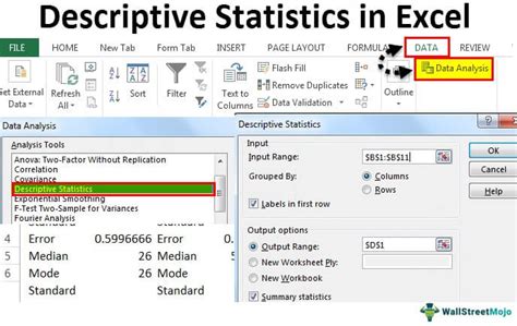 How to perform descriptive statistics in excel