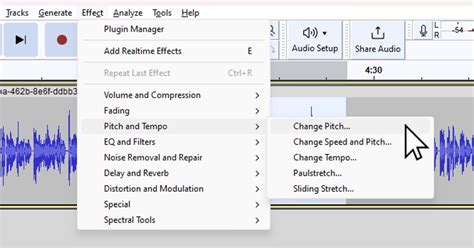How to pitch correct in audacity